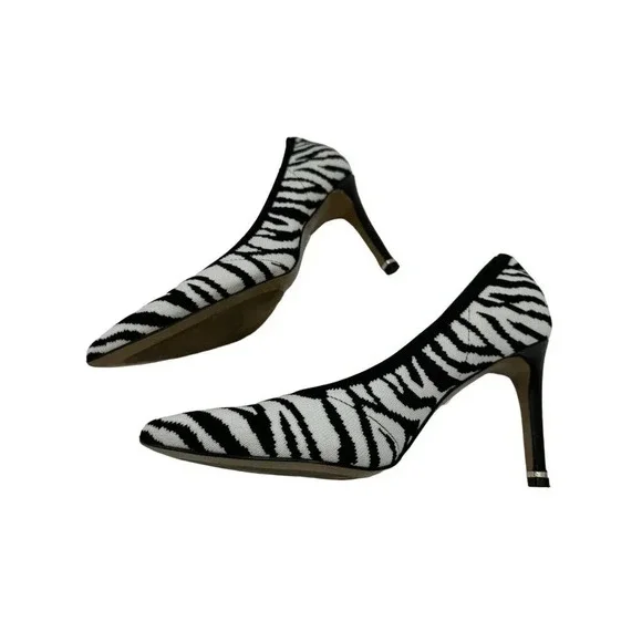 Kenneth Cole New York Zebra Print Heels Size 7.5 Animal Print Pointed Toe - Picture 4 of 5